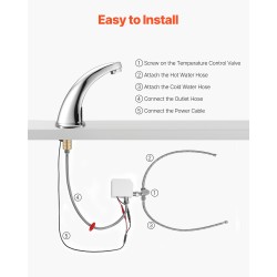 Kosketusvapaa pesuallashana kromipinnoitettu sinkkiseos infrapunatunnistimella paristokäyttöinen