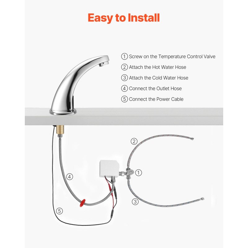 Kosketusvapaa pesuallashana kromipinnoitettu sinkkiseos infrapunatunnistimella paristokäyttöinen