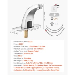 Kosketusvapaa pesuallashana kromipinnoitettu sinkkiseos infrapunatunnistimella paristokäyttöinen