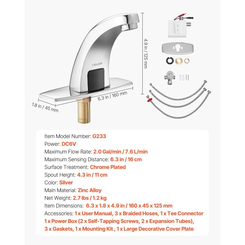 Kosketusvapaa pesuallashana kromipinnoitettu sinkkiseos infrapunatunnistimella paristokäyttöinen