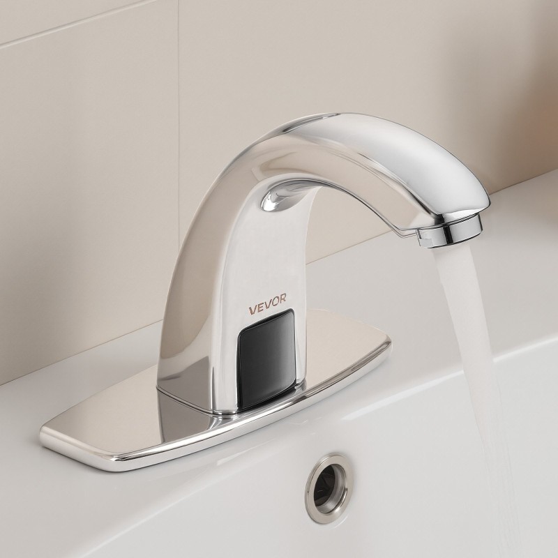 Kosketusvapaa sekoitushana pesualtaaseen kromipinnoitettu messinki paristokäyttöinen infrapunasensori