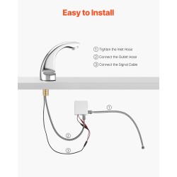 Kosketusvapaa pesuallashana messinkirunko kromipinnoite paristokäyttö infrapunatunnistin hopea