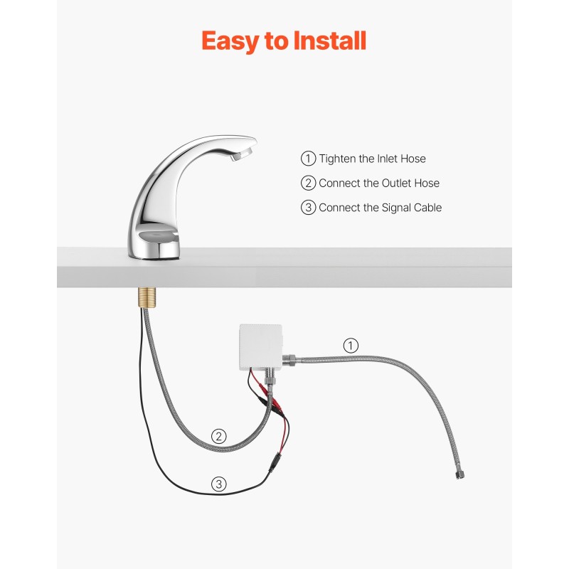 Kosketusvapaa pesuallashana messinkirunko kromipinnoite paristokäyttö infrapunatunnistin hopea