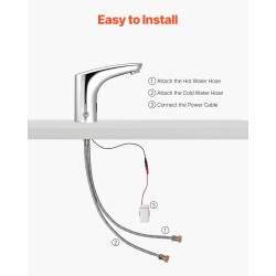 Koskettamaton kylpyhuonehana messinkirunkoinen kromipinnoitettu 9,5 mm liitäntä paristokäyttöinen