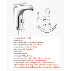 Koskettamaton kylpyhuonehana messinkirunkoinen kromipinnoitettu 9,5 mm liitäntä paristokäyttöinen
