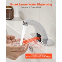 Kosketusvapaa pesuallashana infrapunasensorilla paristokäyttöinen kromipinnoitettu sinkkiseosrunko sopii vakiopesualtaisiin