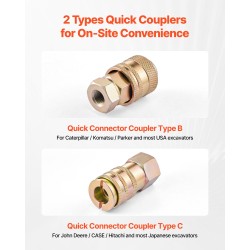 Hydraulinen paineen testisarja kaivinkoneisiin 5 mittaria 20 liitintä 3 letkua