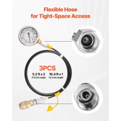 Hydraulinen paineen testisarja kaivinkoneisiin 5 mittaria 20 liitintä 3 letkua