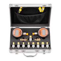 Digitaalinen hydraulinen paineentestaussarja SUS304 kierteillä kaivinkoneille 0-700 bar 9 testiliitintä 2 letkua