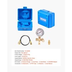 Hydraulinen typpiakun täyttösarja metallirakenteella messinkikierteillä mittarilla ja testiletkulla 0–100 barin painealueella