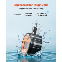 Digitaalinen hydraulipainemittari 0–700 bar taustavalaistu näyttö 304-ruostumaton teräs silikonisuojus