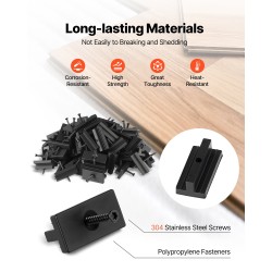 Piilotetut terassikiinnikkeet PP-muovia ja 304-ruostumatonta terästä 500 kpl