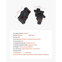 Piilokiinnikkeet komposiittiterassilaudoille PP-muovi ja 304-ruostumaton teräs 10 mm 6,5 mm 600 kpl