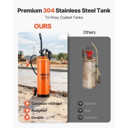 Betoniruisku ruostumattomasta teräksestä 19 litran säiliöllä pyörillä