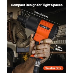 Puolituumainen paineilmakäyttöinen iskumutterinväännin 1490 newtonmetriä alumiiniseos neliasteinen väännönsäätö