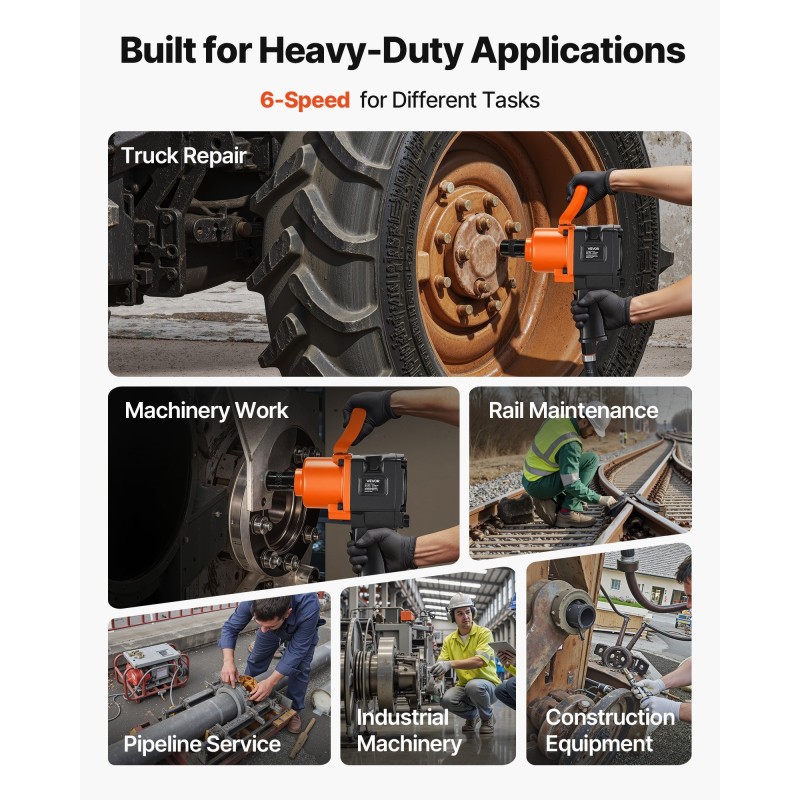 1-tuumainen paineilmakäyttöinen iskumutterinväännin alumiiniseosrunko kaksoisvasaramekanismi 6-portainen momentinsäätö raskaan