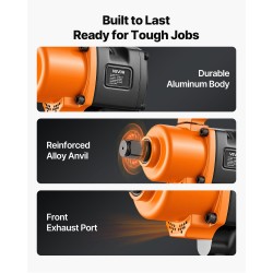 1-tuumainen paineilmakäyttöinen iskumutterinväännin alumiiniseosrunko kaksoisvasaramekanismi 6-portainen momentinsäätö raskaan