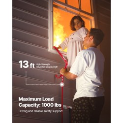 Hätäpoistumistikkaat alumiiniseos 2-kerroksiseen taloon 4 metrin turvahihnalla 454 kg kantavuus