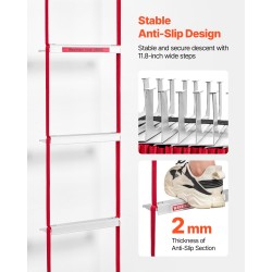 Hätäpoistumistikkaat alumiiniseos 15,24 m turvahihna 5–6 kerroksen rakennuksiin 453,6 kg kantavuus