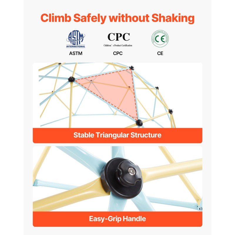 Teräs kiipeilykupoli 305 cm ulkokäyttöön 3–10 vuotta 453 kg kantavuus 2 koripalloa