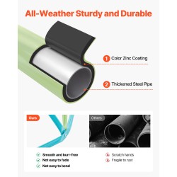 Kiipeilykupoli 305 cm teräsputket 453 kg kantavuus keinu riippumatto 3–10-vuotiaille