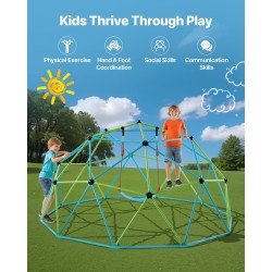 Kiipeilykupoli 305 cm teräsputket 453 kg kantavuus keinu riippumatto 3–10-vuotiaille