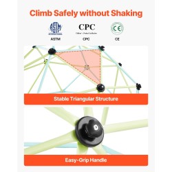 Kiipeilykupoli halkaisija 183 cm paksunnetut teräsputket sinkkipinnoite 270 kg 3–10-vuotiaille