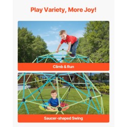 Kiipeilykupoli teräs 305 cm lautaskeinulla 453 kg kantavuus 3–10-vuotiaille