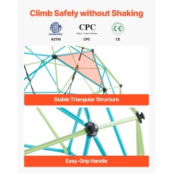 Kiipeilykupoli teräs 305 cm lautaskeinulla 453 kg kantavuus 3–10-vuotiaille