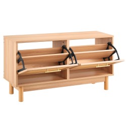 Kenkäpenkki lastulevyinen rottinkimaisilla ovilla eteiseen 4 lokeroa