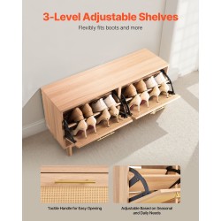 Kenkäpenkki lastulevyinen rottinkimaisilla ovilla eteiseen 4 lokeroa