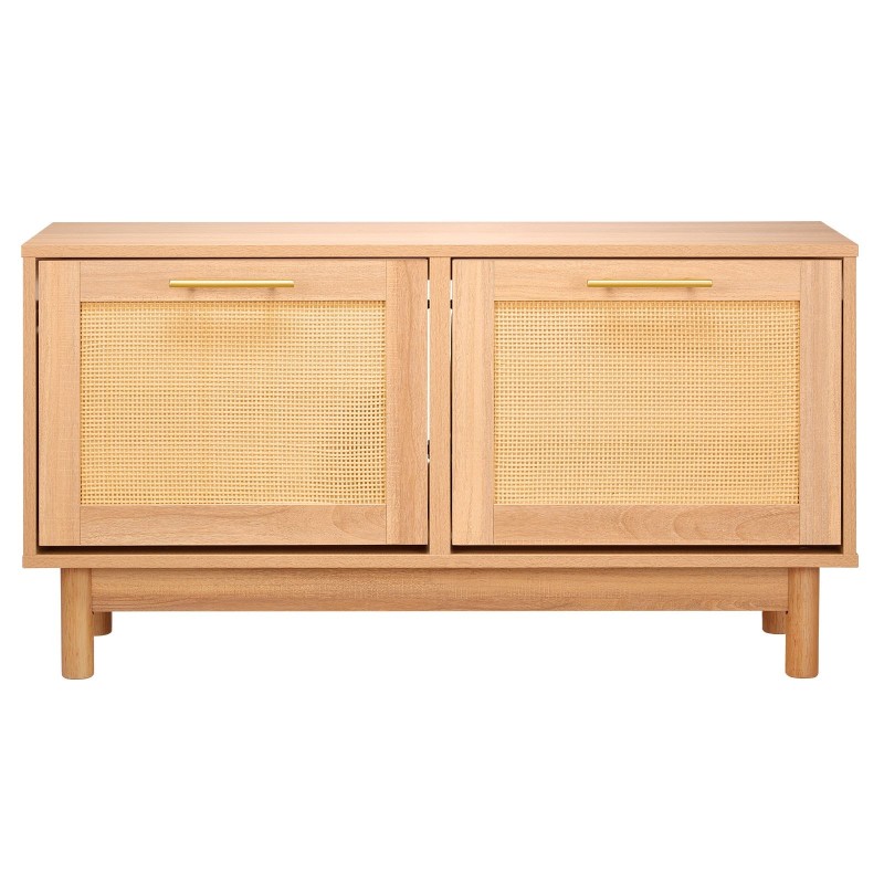 Kenkäpenkki lastulevyinen rottinkimaisilla ovilla eteiseen 4 lokeroa