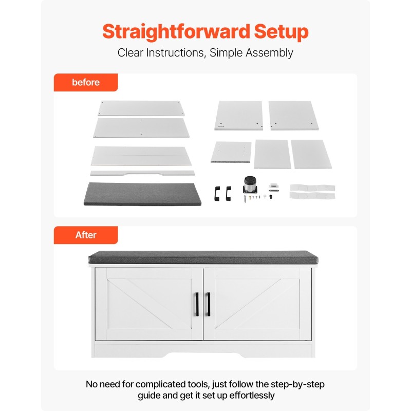 Kenkäpenkki eteiseen lastulevy vaahtomuovi kangaspäällinen 4 lokeroa valkoinen musta