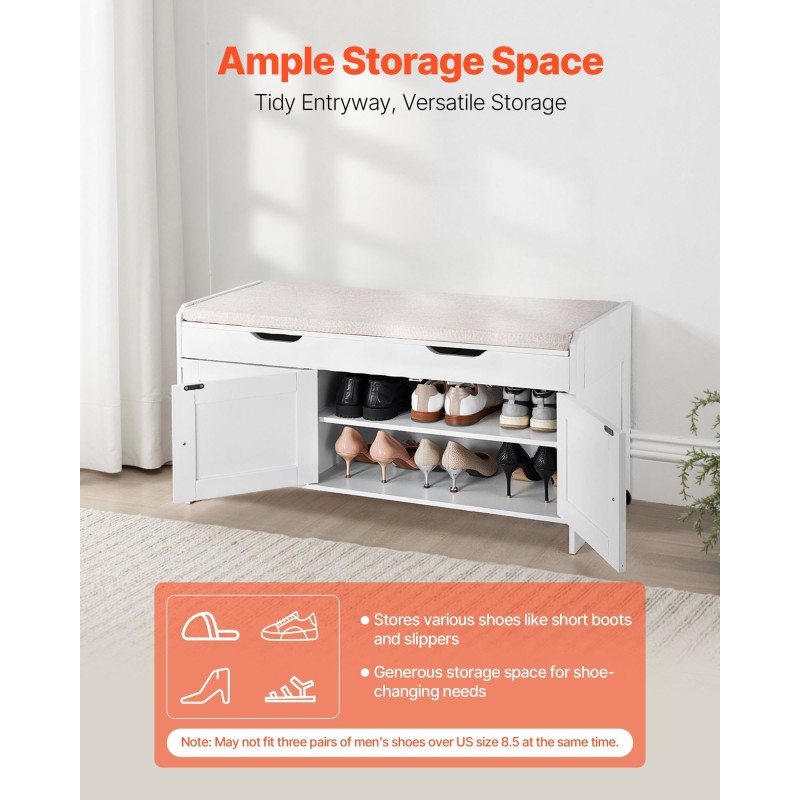 Kenkäpenkki lastulevy ja pellavakangas 105x35x50 cm 3 lokeroa