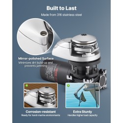 Sähköinen ankkurivinssi vapaalaskutoiminto 316 ruostumatonta terästä 6–11 m veneille