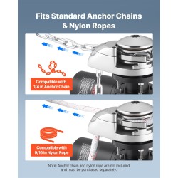 Sähköinen ankkurivinssi vapaalaskutoiminto 316 ruostumatonta terästä 6–11 m veneille