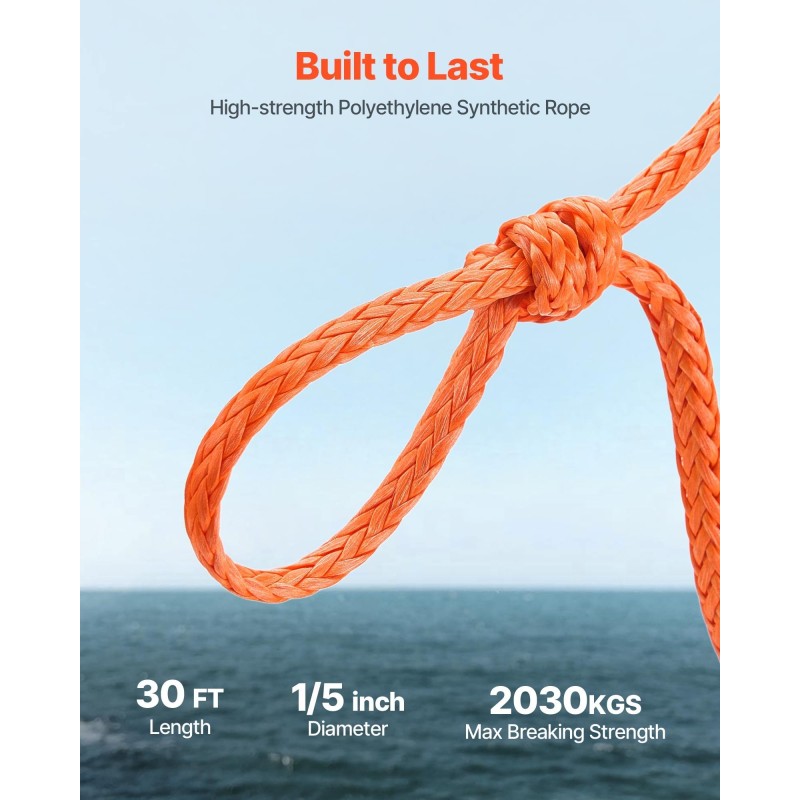 Sähköinen venevinssi 12 voltin 900 kilogramman vetokyvyllä köydellä ja käsikäytöllä