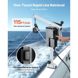 Sähköinen rapu- ja katiskavinssi alumiiniseos 12 V 90 kg nostokyky