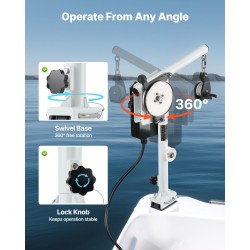 Sähköinen rapu- ja katiskavinssi alumiiniseos 12 V 90 kg nostokyky