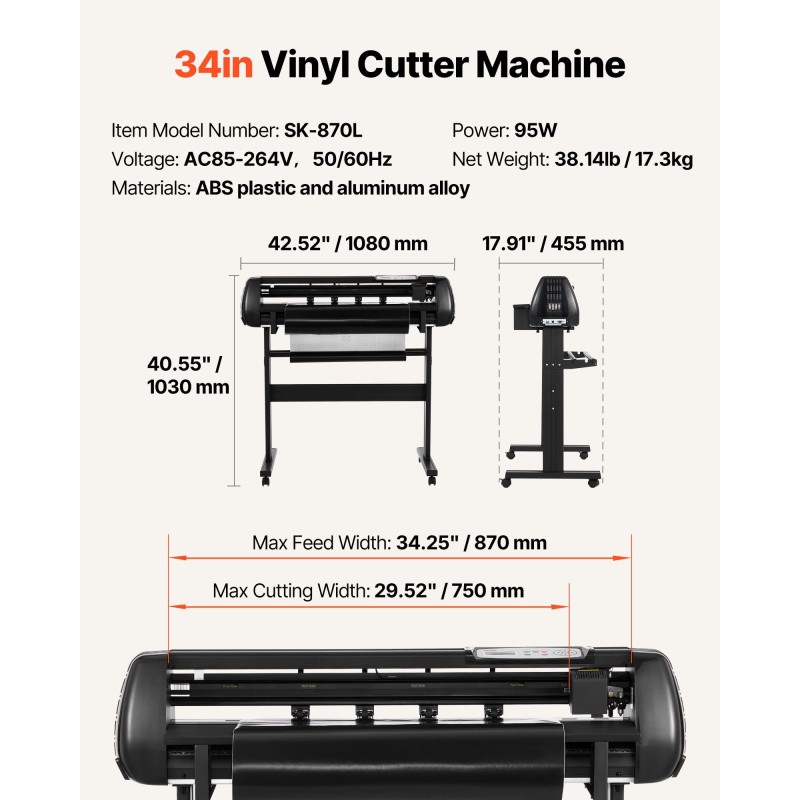 Vinyylileikkuri ABS-muovi alumiiniseosrunko 750 mm leikkausleveys kaksiterärakenne