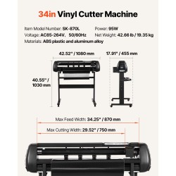 Vinyylileikkuri 870 mm syöttöleveys 750 mm leikkuuleveys alumiiniseosrunko kaksoisterä