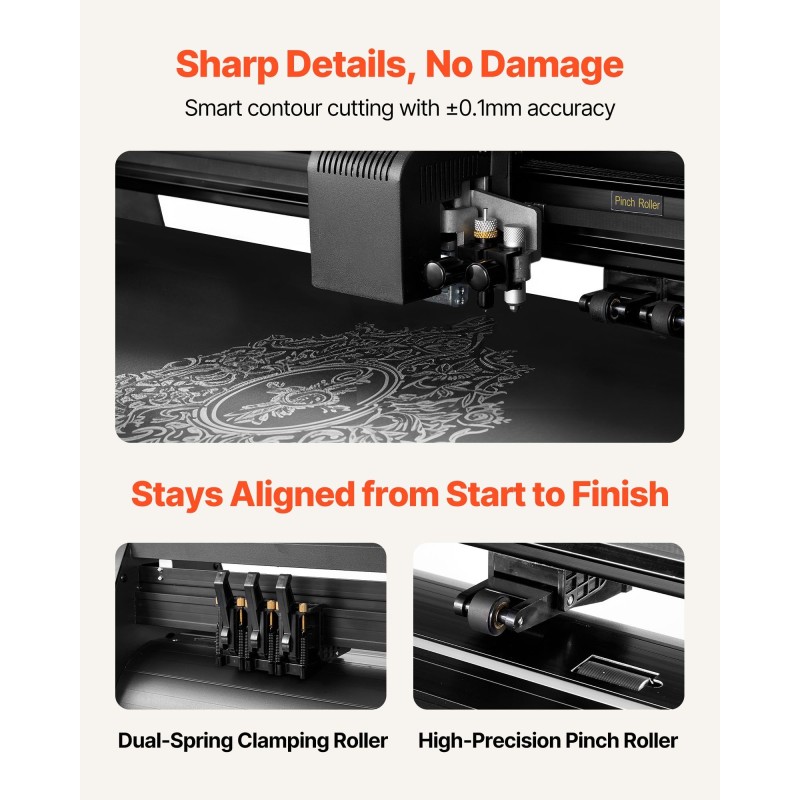 Vinyylileikkuri 720 mm syöttöleveys 600 mm leikkausleveys kaksiteräinen LED-näyttö jalustalla