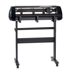 Vinyylileikkuri 720 mm syöttöleveys 600 mm leikkausleveys kaksiteräinen LED-näyttö jalustalla