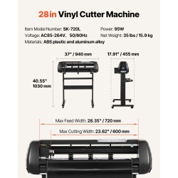 Vinyylileikkuri 720 mm syöttöleveys 600 mm leikkausleveys alumiiniseosrunko