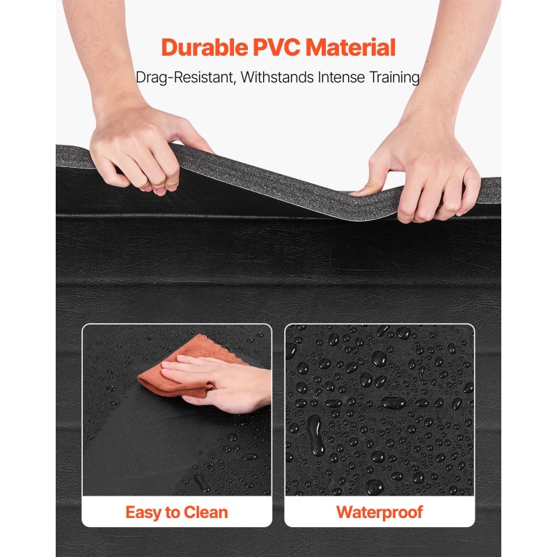 Painimatto 3x1,5 m XPE-vaahtoydin PVC-pintainen rullattava musta