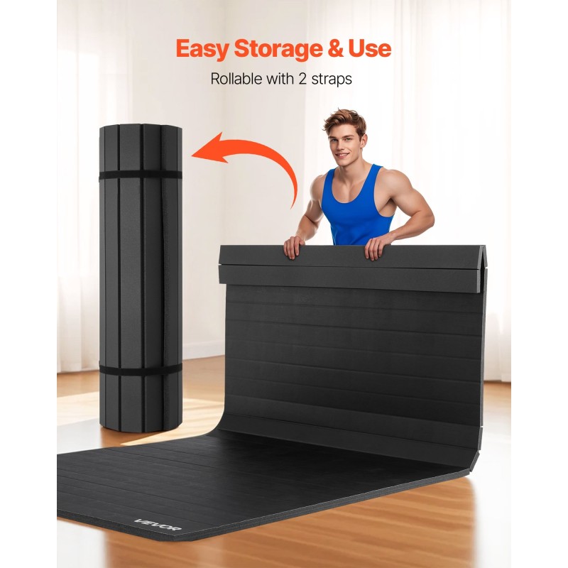 Painimatto 3x1,5 m XPE-vaahtoydin PVC-pintainen rullattava musta