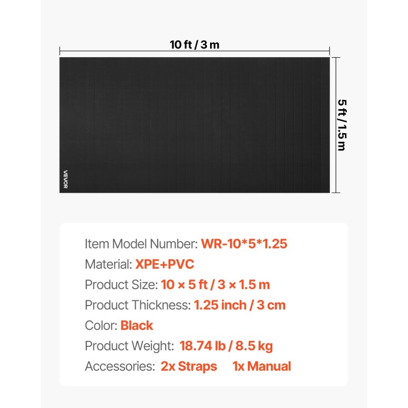 Painimatto 3x1,5 m XPE-vaahtoydin PVC-pintainen rullattava musta