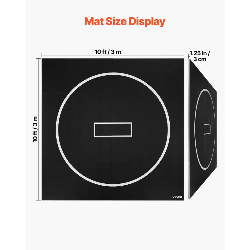 Kamppailumatto kolme kertaa kolme metriä kolme senttiä paksu XPE-vaahdosta PVC-pintainen rullattava