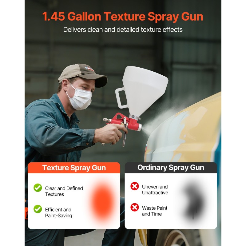 Tekstuuriruiskupistooli 4,5 L säiliö ruostumatonta terästä seinille ja katoille