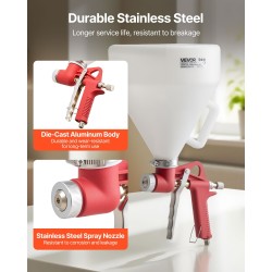 Tekstuuriruiskupistooli 4,5 L säiliö ruostumatonta terästä seinille ja katoille